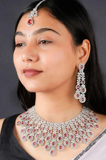 Pink Color Bridal Necklace Set