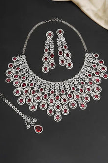 Pink Color Bridal Necklace Set