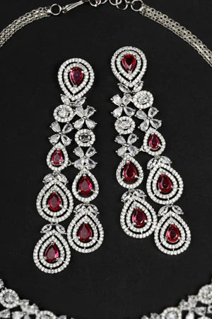 Pink Color Bridal Necklace Set