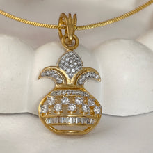 Gold Tone Kalash American Diamond Pendant Set with Earrings for Women Festive Wear