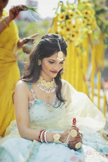Yellow Blossom Handmade Jewelry Set-Haldi Mehndi Jewellery for Women