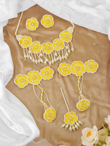 Yellow Blossom Handmade Jewelry Set-Haldi Mehndi Jewellery for Women