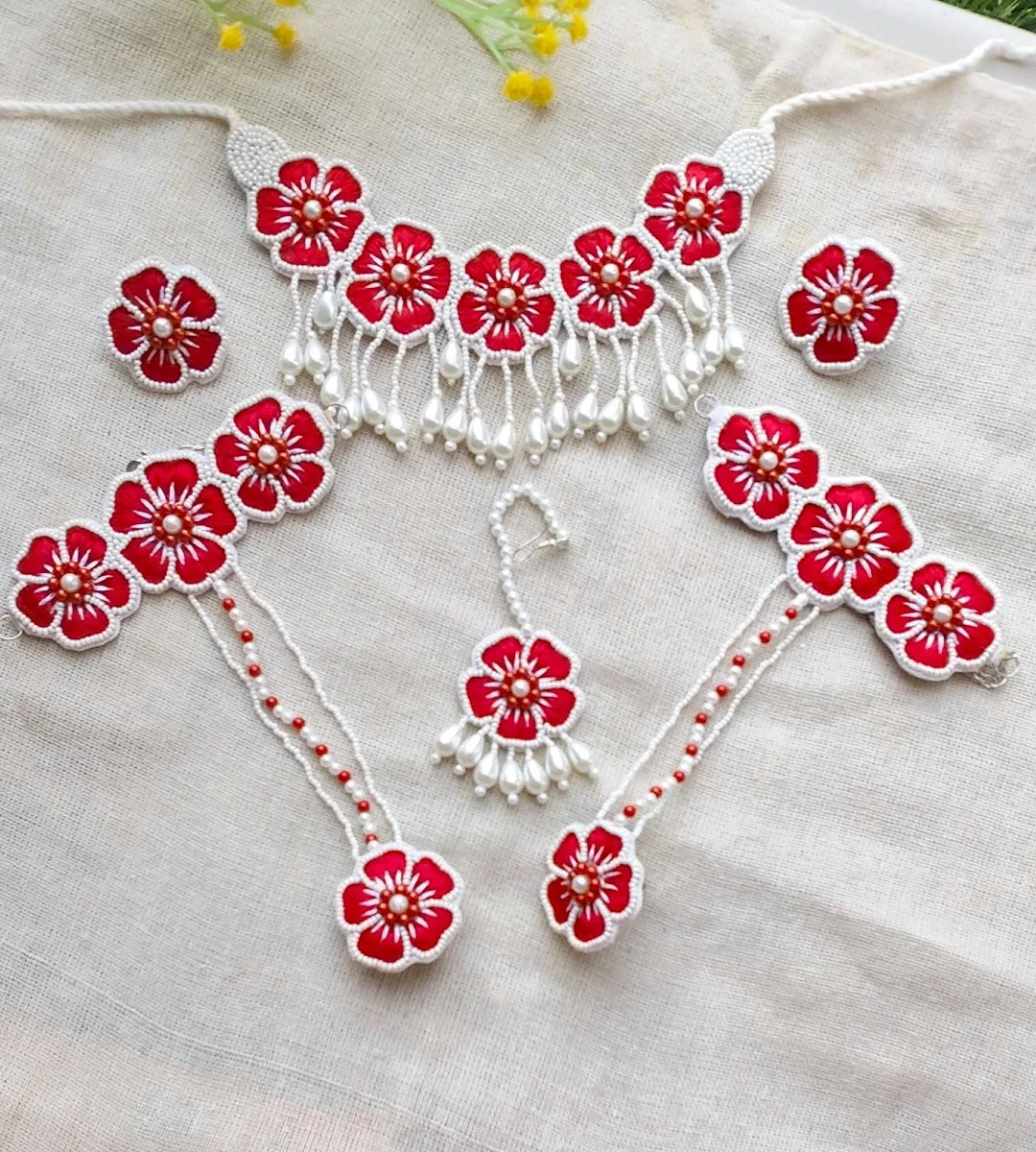 Yellow Blossom Handmade Jewelry Set-Haldi Mehndi Jewellery for Women